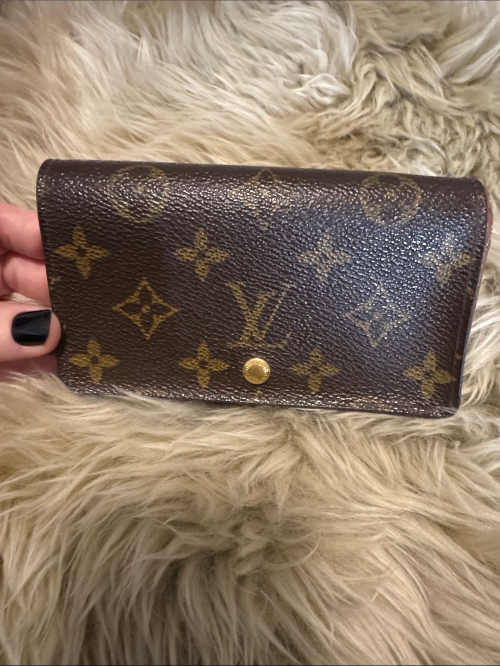 Louis Vuitton Monogram Canvas Flap Wallet in Brown and Gold